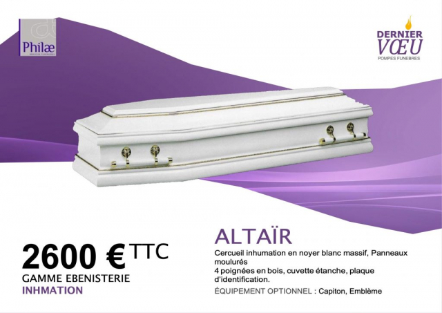 Cercueil inhumation ALTAÏR