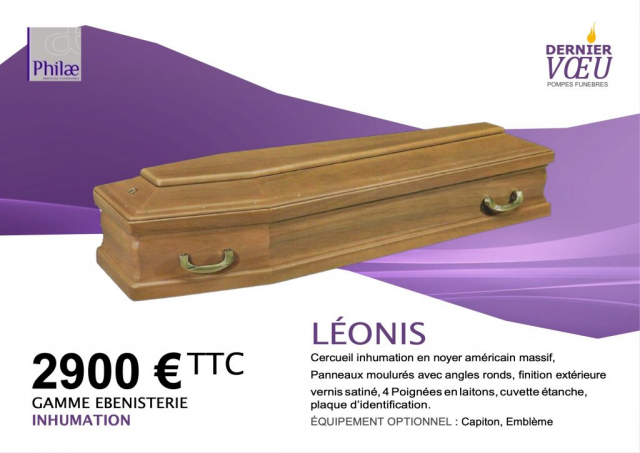 Cercueil inhumation LÉONIS