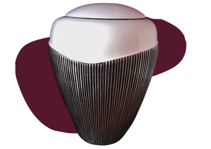 Urne résine et fibre de verre - rayure noire 240€
